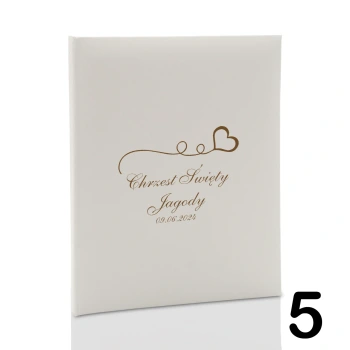 Album dziecięcy, wklejany 40 kremowych stron, personalizowany 12 wzorów do wyboru: Chrzest Metryczka Mój pierwszy album